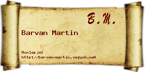 Barvan Martin névjegykártya