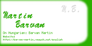 martin barvan business card